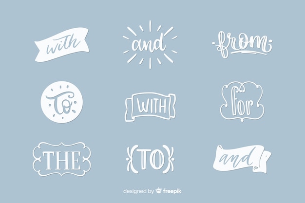 Set de palabras escritas para bodas