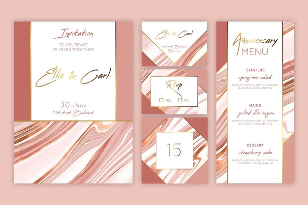Set de papelería aniversario 25 años.
