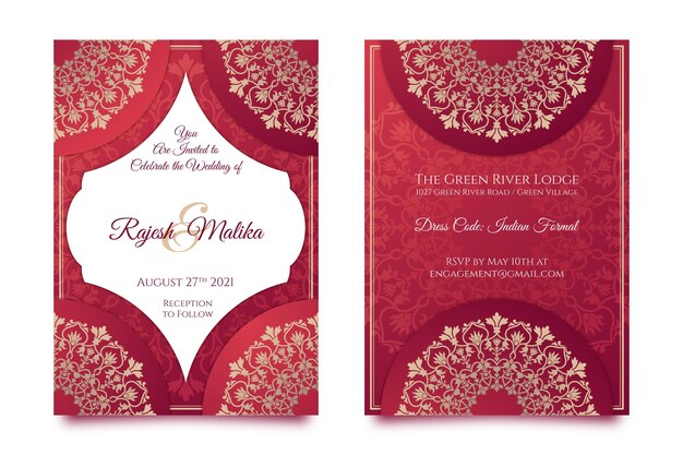 Set de papelería de boda india