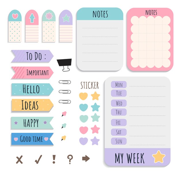 Set de papelería colorido