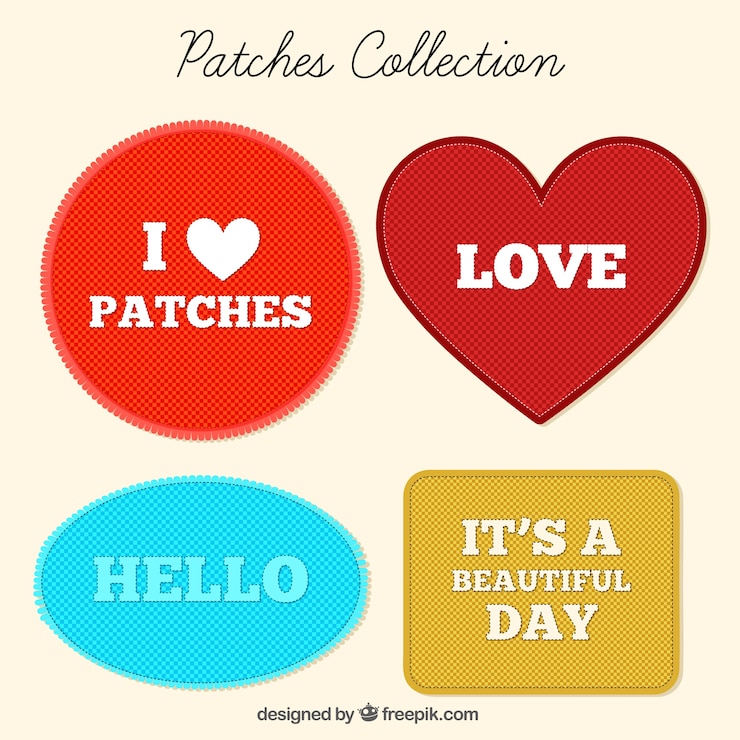 Vector gratuito set de parches decorativos
