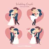 Vector gratuito set de pareja de novios