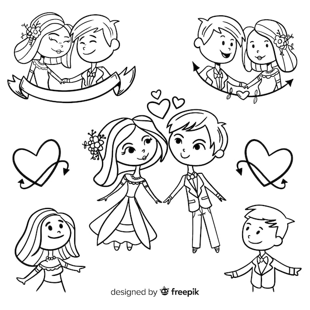Set de pareja de novios