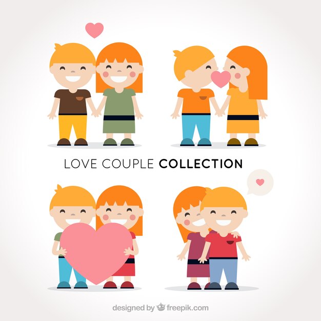 Set de parejas bonitas planas