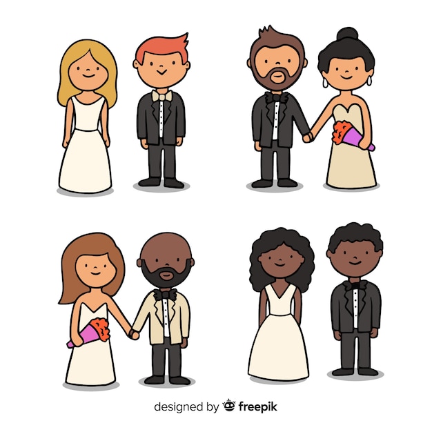 Set de parejas de novios