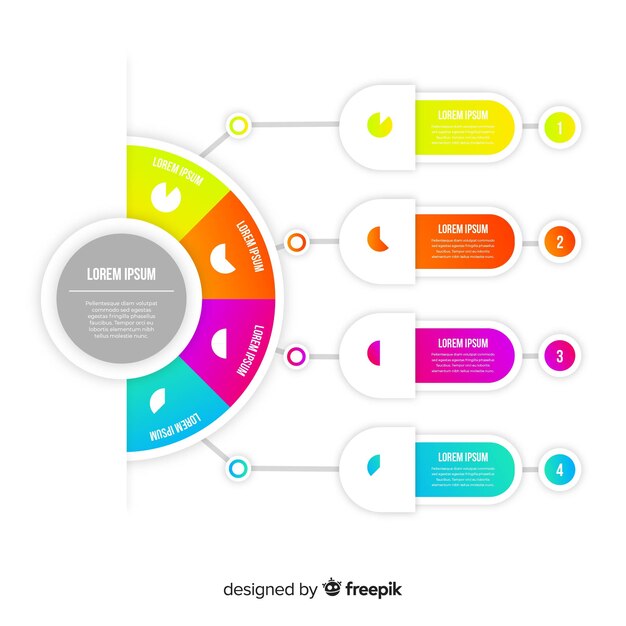 Set pasos infografía degradados