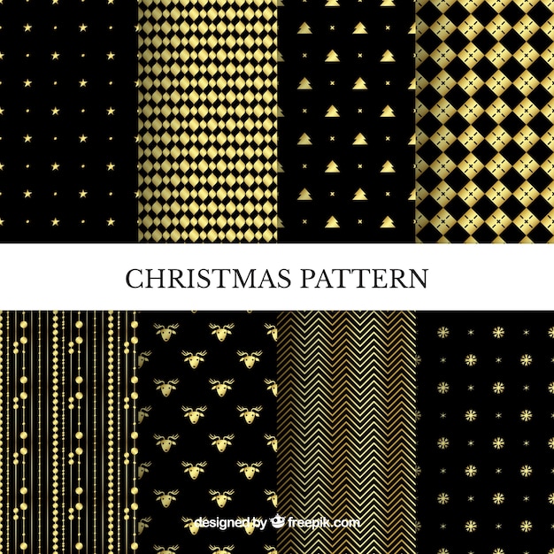 Set de patrones abstractos elegantes de navidad 