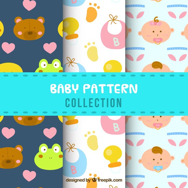 Set de patrones de bebé en estilo hecho a mano