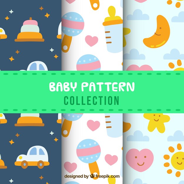 Set de patrones de bebé en estilo hecho a mano