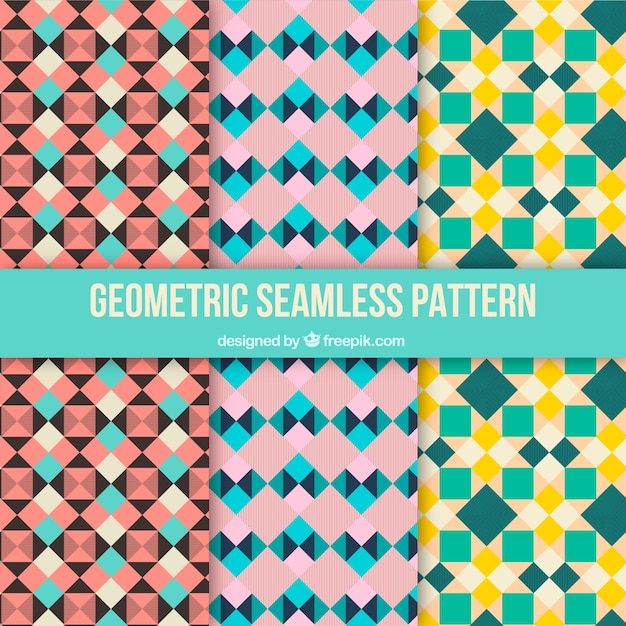 Set de patrones de bonitas formas geométricas 