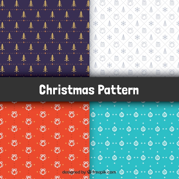 Set de patrones bonitos navideños 