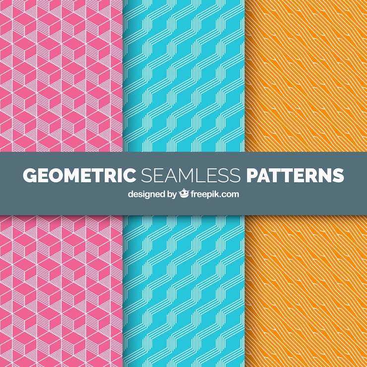 Vector gratuito set de patrones decorativos geométricos 