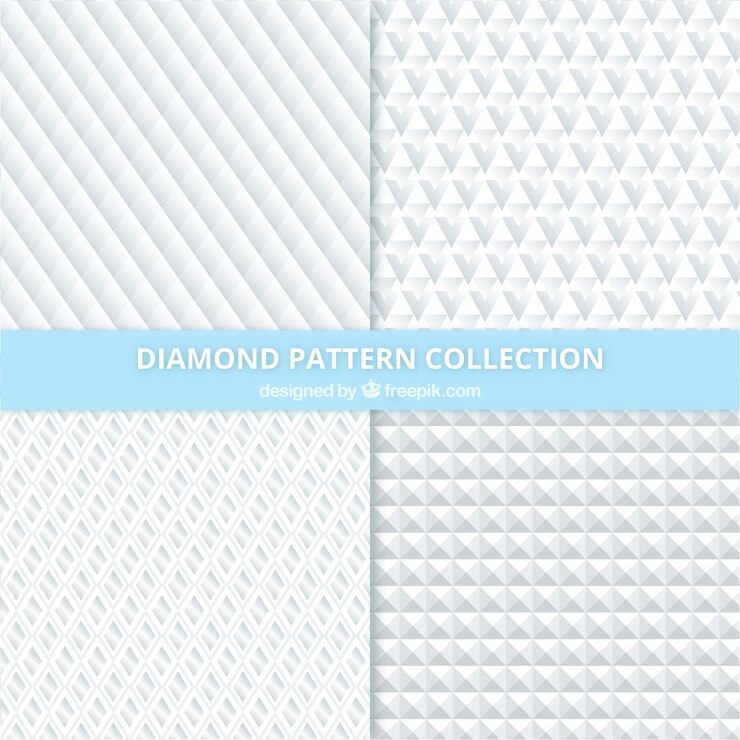 Vector gratuito set de patrones de diamantes