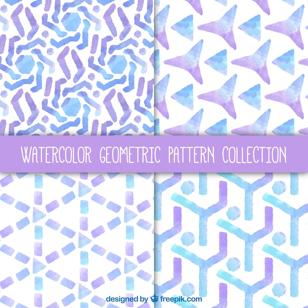 Vector gratuito set de patrones de formas abstractas de acuarela