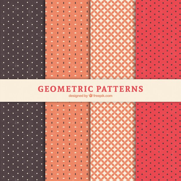 Set de patrones geométricos decorativos vintage 