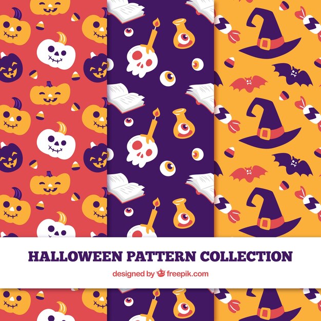 Set de patrones de halloween simpáticos