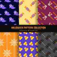 Vector gratuito set de patrones de halloween