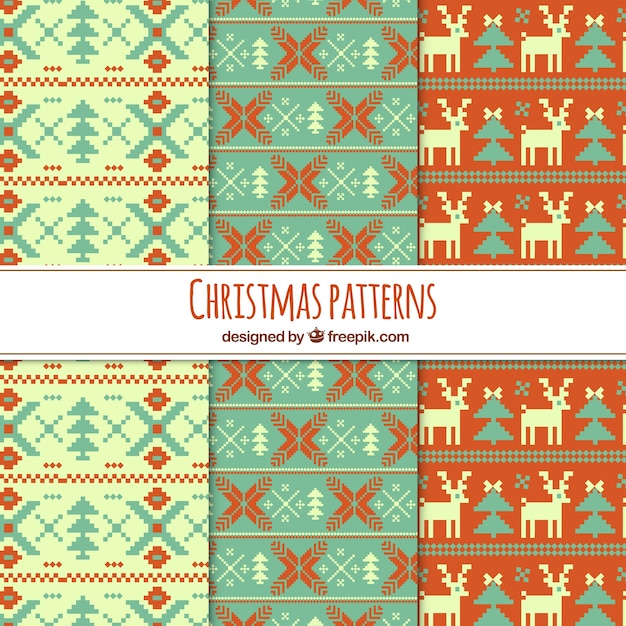 Set de patrones de navidad de puntos de cruz 