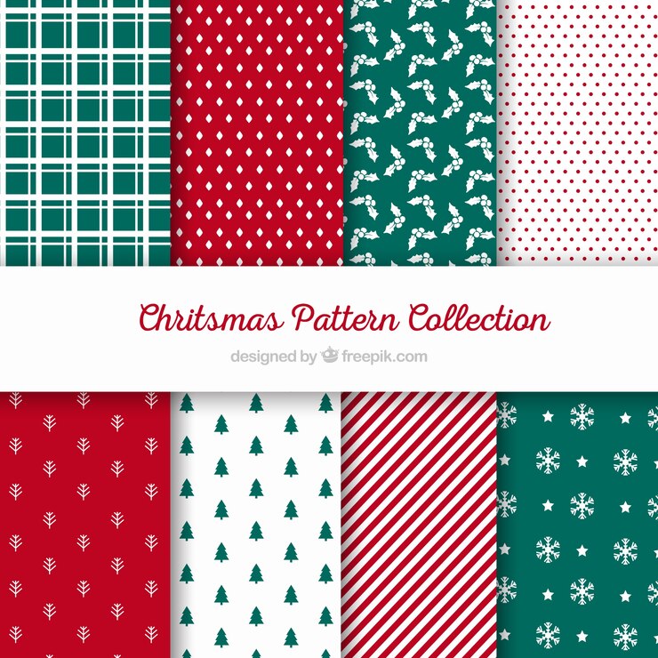 Vector gratuito set de patrones de navidad
