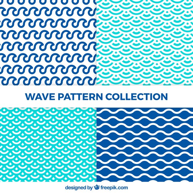 Set de patrones de ondas con formas abstractas