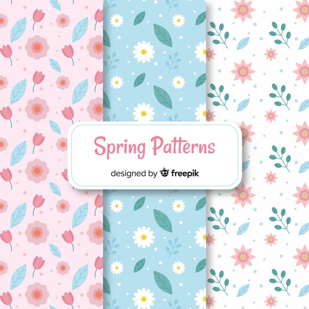 Set patrones primavera flores