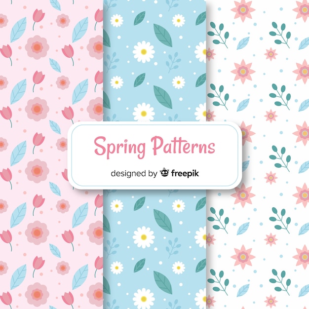 Set patrones primavera flores