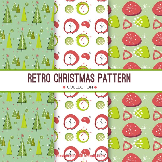 Set de patrones retro de navidad