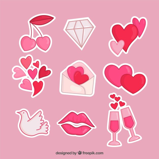 Set de pegatinas de amor fantásticas