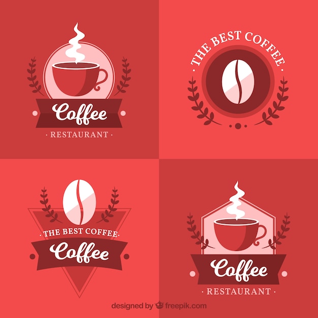 Vector gratuito set de pegatinas de café