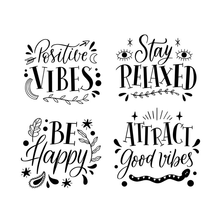 Vector gratuito set de pegatinas chill out con letras negras
