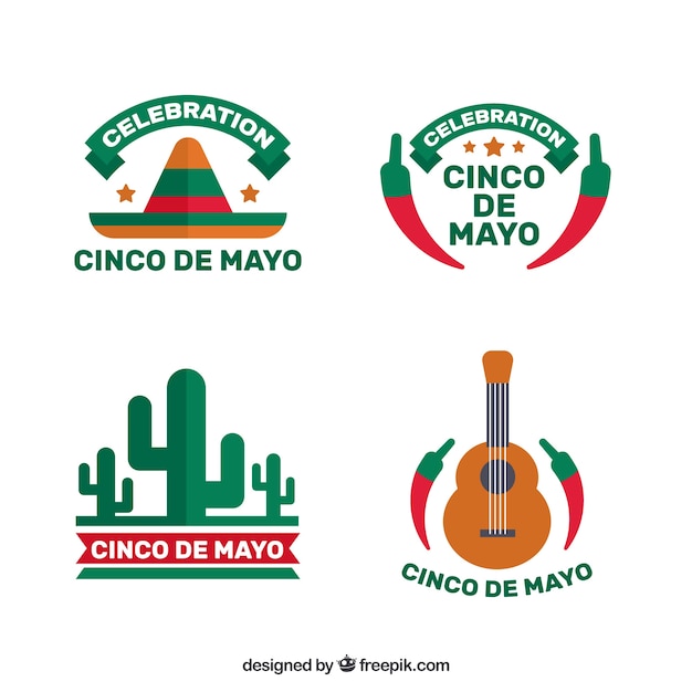 Set de pegatinas de cinco de mayo