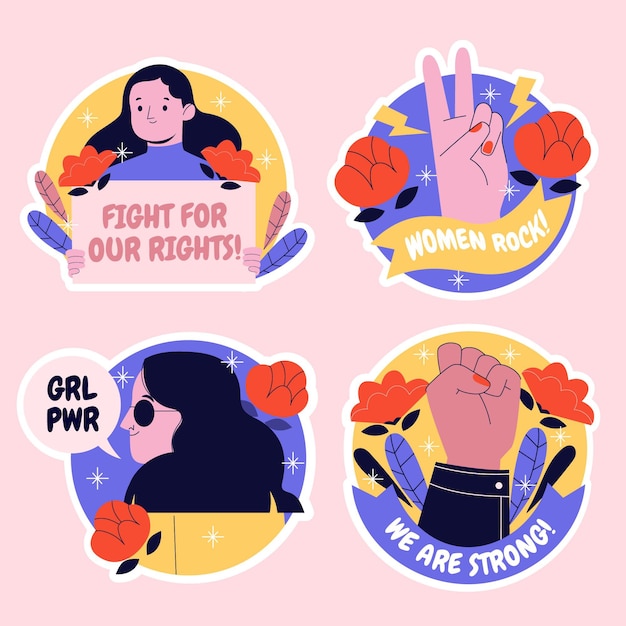 Set de pegatinas creativas de girl power