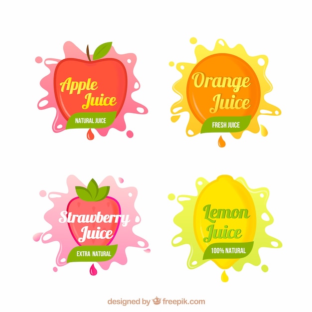 Vector gratuito set de pegatinas de frutas