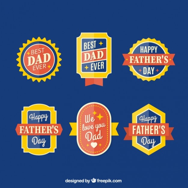 Set de pegatinas planas del día del padre