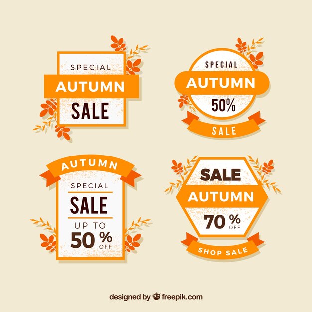Set de pegatinas de rebajas de otoño 