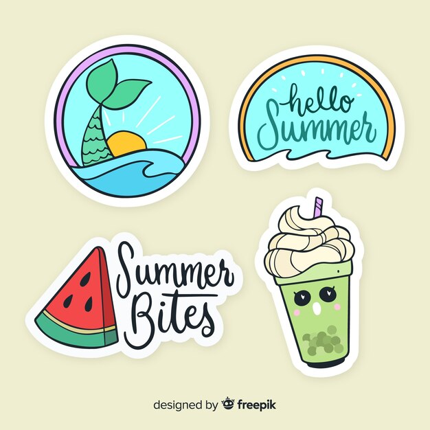 Set de  pegatinas de verano