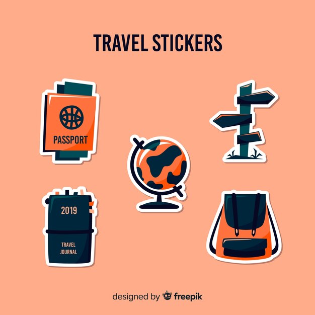 Set de pegatinas de viaje