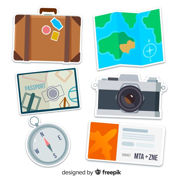 Set de pegatinas de viaje