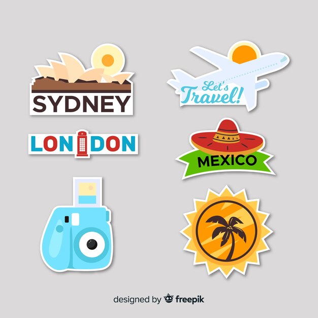 Set de pegatinas de viaje