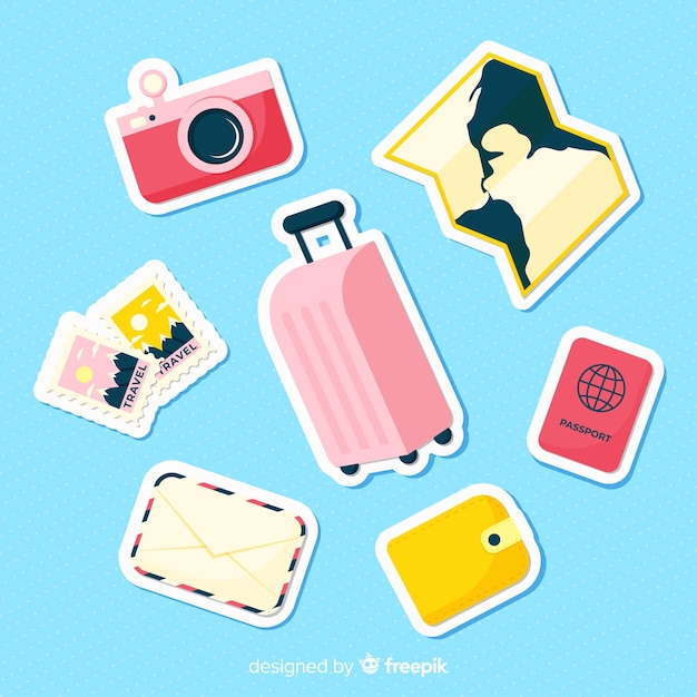Set de pegatinas de viaje