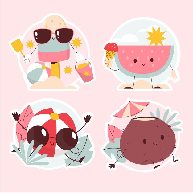 Set de pegatinas de vibraciones de verano