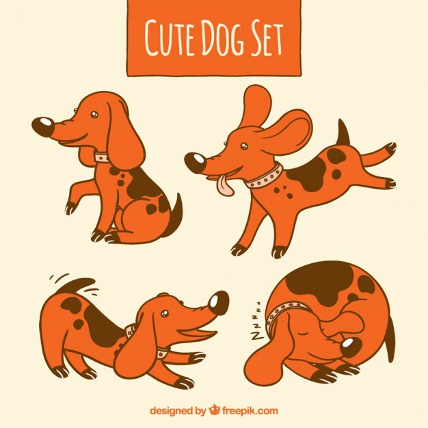 Vector gratuito set de perros bonitos