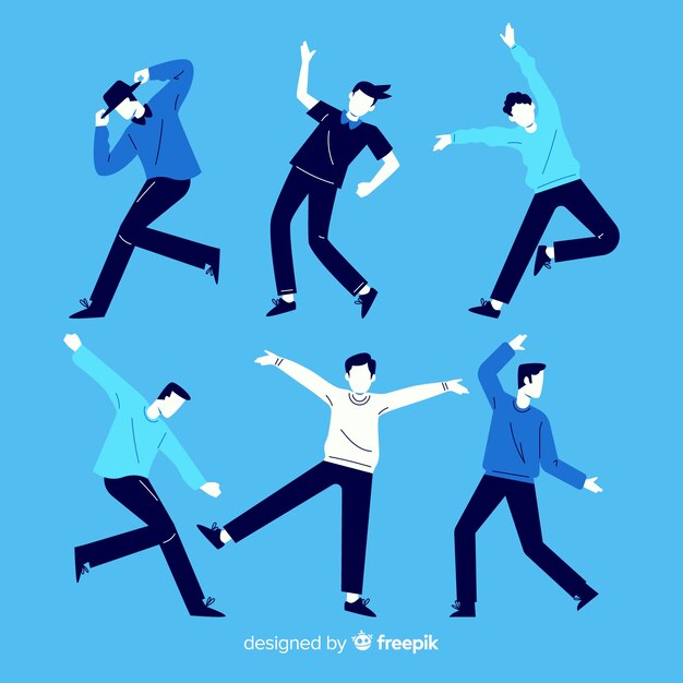 Set de personajes bailando