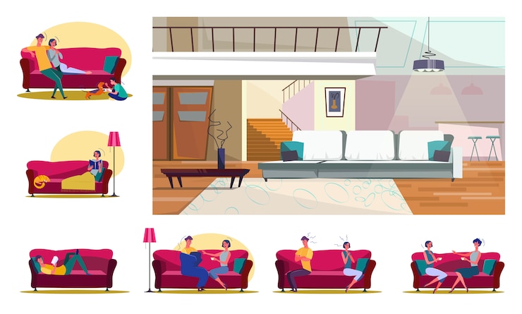 Vector gratuito set de personas realizando diferentes actividades
