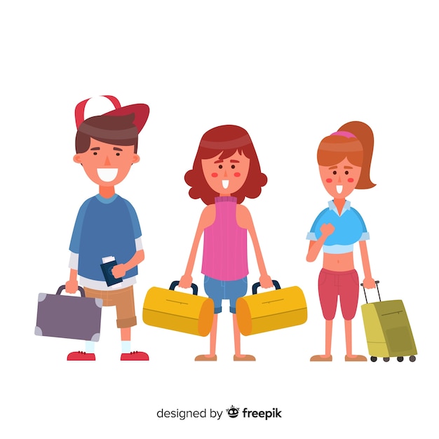 Vector gratuito set de personas viajando