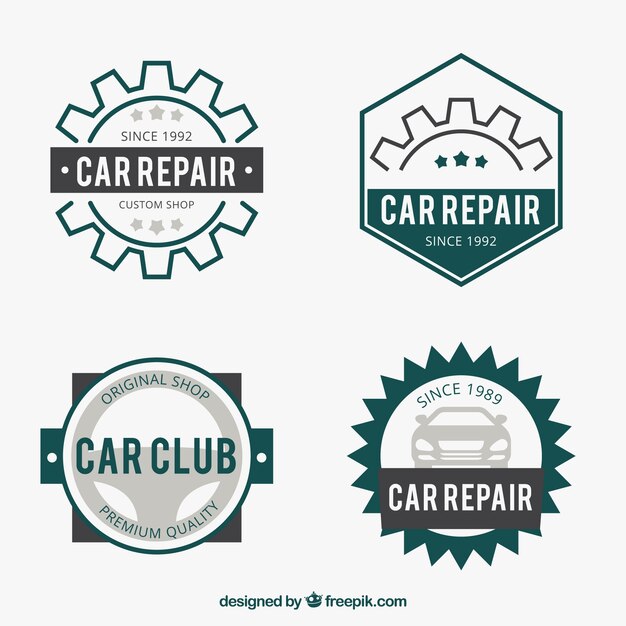 Set plano de logos para establecimientos de coches