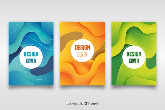 Set de plantillas para diseño de portadas, estilo abstracto