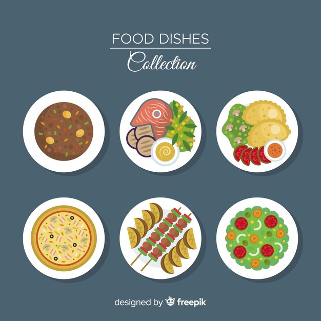 Set platos de comida planos