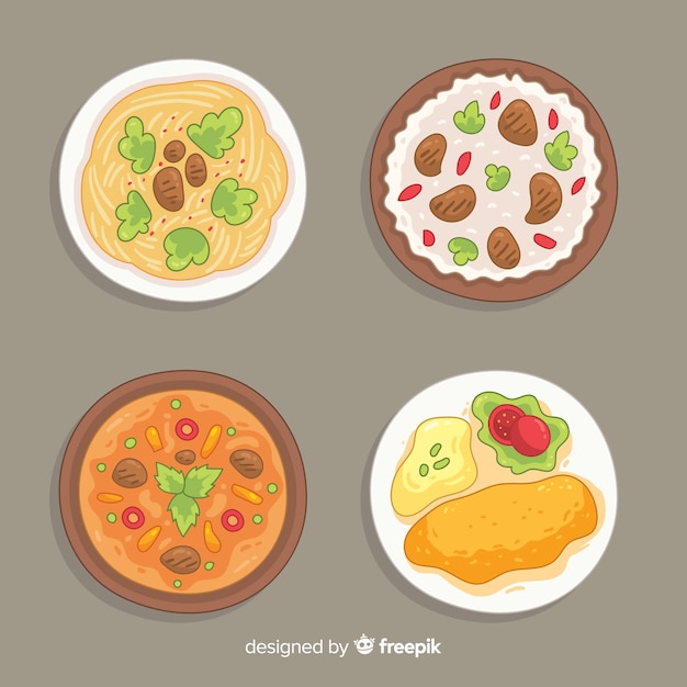 Set de platos de comida