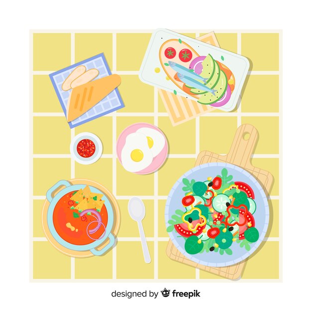 Set de platos de comida